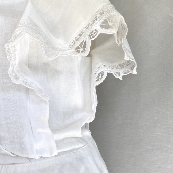 Vintage Alison J. Dress White Battenberg Lace M/L - Picture 3 of 14